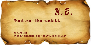 Mentzer Bernadett névjegykártya